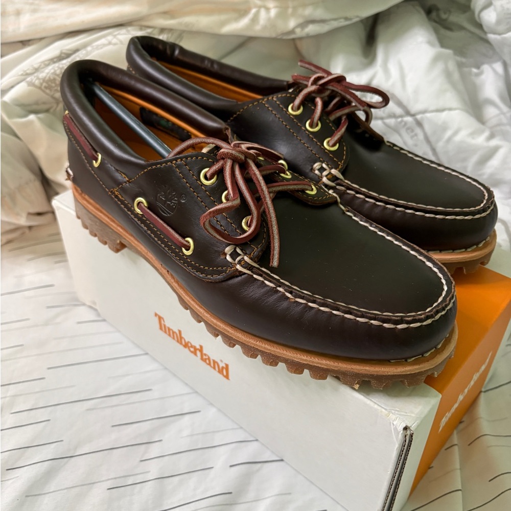 Timberland Women Dark Brown Leather Boat Shoes